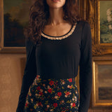 Ada Long Sleeve Lace Trim Top