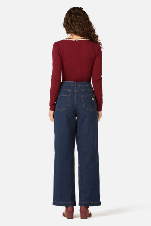 Ada Long Sleeve Lace Trim Top