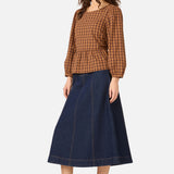Billie Check Peplum Top