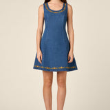 Marie Embroidered Denim Dress