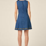 Marie Embroidered Denim Dress