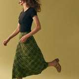 Edwina Check A-Line Midi Skirt