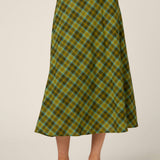 Edwina Check A-Line Midi Skirt