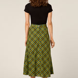 Edwina Check A-Line Midi Skirt