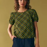 Edwina Check Puff Sleeve Top