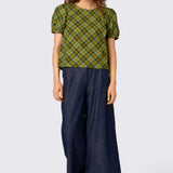 Edwina Check Puff Sleeve Top