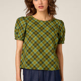 Edwina Check Puff Sleeve Top