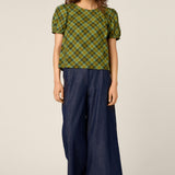 Edwina Check Puff Sleeve Top