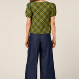 Edwina Check Puff Sleeve Top
