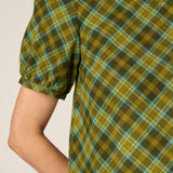 Edwina Check Puff Sleeve Top
