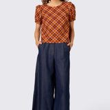 Edwina Check Puff Sleeve Top