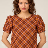 Edwina Check Puff Sleeve Top
