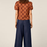 Edwina Check Puff Sleeve Top