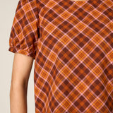 Edwina Check Puff Sleeve Top
