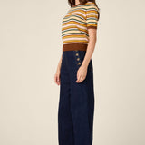Maeve Striped Knit Top