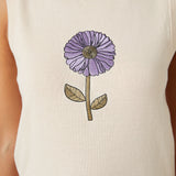 Fresh Blooms Embroidered Sweater Vest