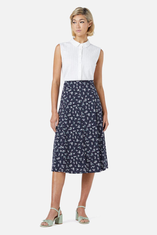 Lila Ditsy Midi Skirt