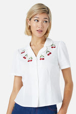 Cherry Embroidered Blouse