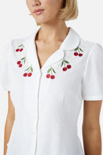 Cherry Embroidered Blouse
