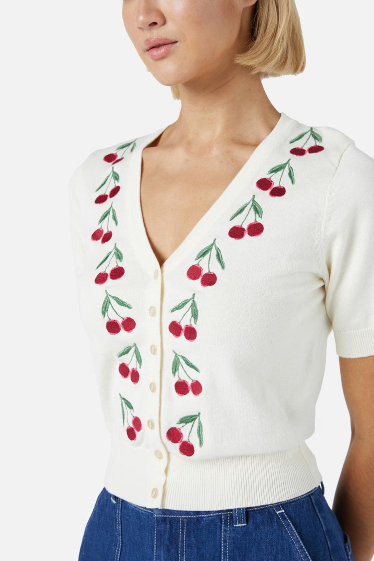 Cherry Embroidered Cardigan