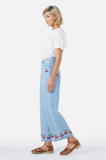 Cherry Embroidered Jean