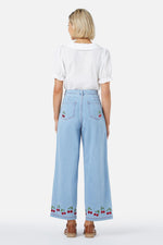 Cherry Embroidered Jean