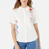 Snake Embroidered Blouse