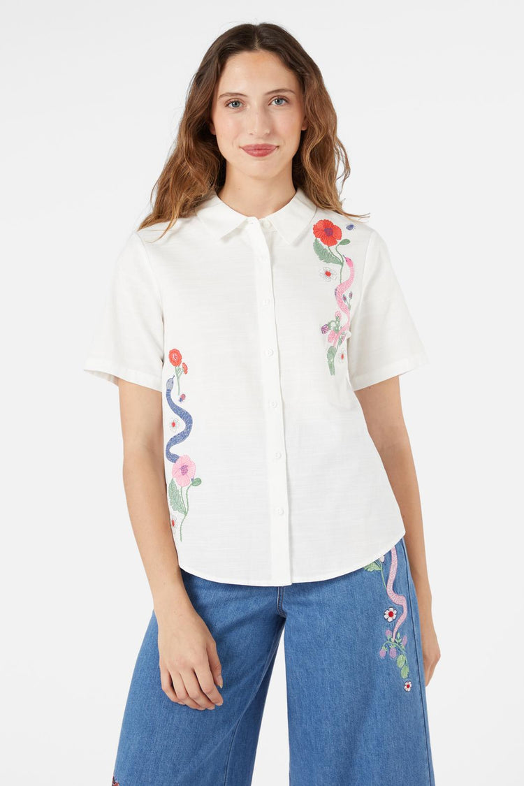 Snake Embroidered Blouse