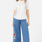 Snake Embroidered Blouse