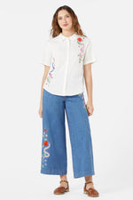 Snake Embroidered Blouse