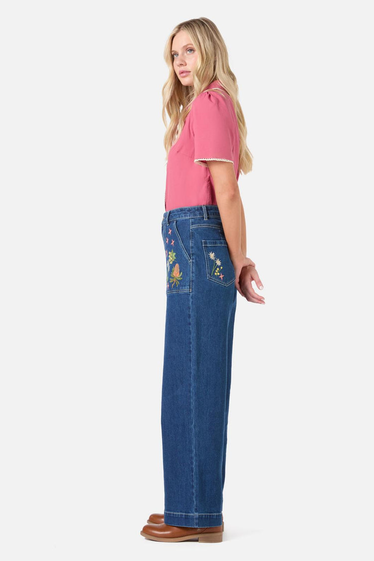 Native Embroidered Denim Jean
