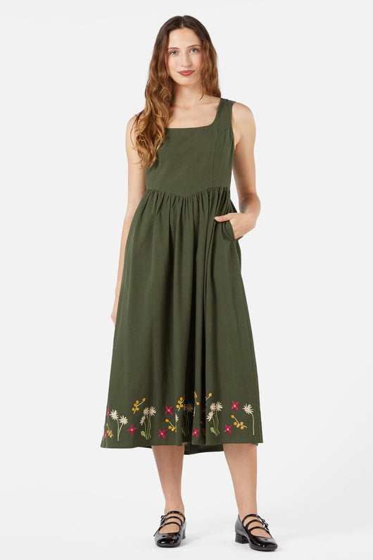 Native Embroidered Midi Dress