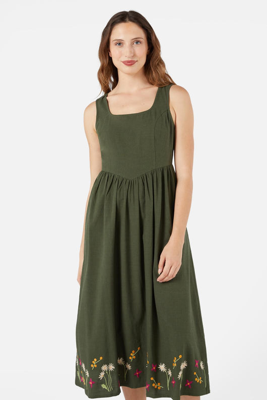 Native Embroidered Midi Dress
