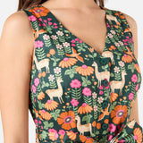 Llama V Neck Sleeveless Dress