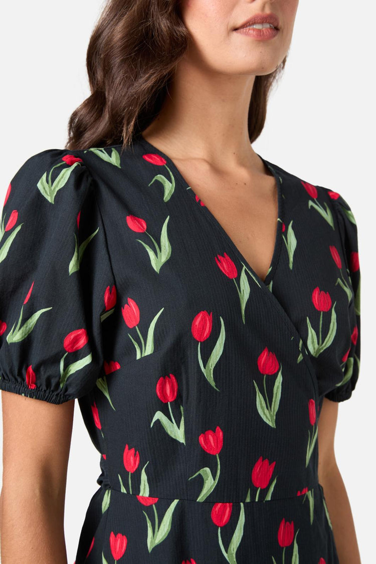 Tulip Midi Wrap Dress