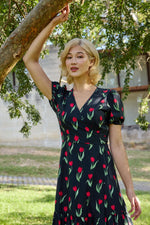 Tulip Midi Wrap Dress