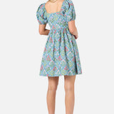 Lattice Floral Mini Dress