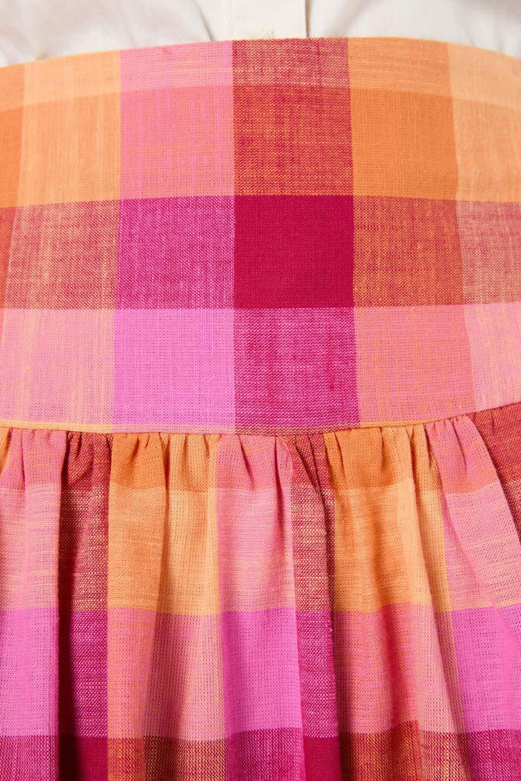 Maxine Check Midi Skirt