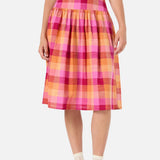 Maxine Check Midi Skirt 100% Cotton