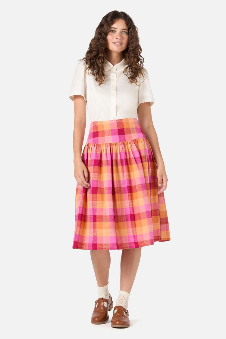 Maxine Check Midi Skirt