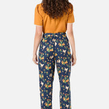 Chickens Print Tapered Cotton Pants