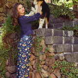 Chickens Print Tapered Cotton Pants