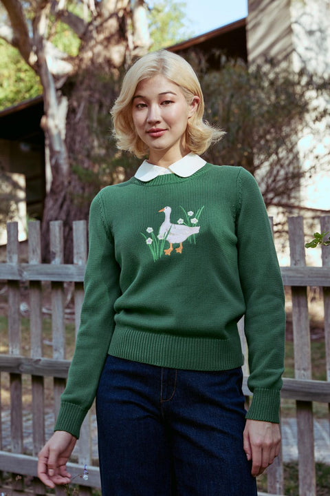 Goose Embroidered Knit Jumper