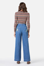 Goose Embroidered Denim Jean