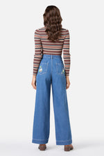 Goose Embroidered Denim Jean