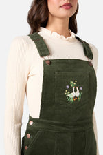 Goose Embroidered Cord Overall