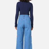 Fruit Embroidered Denim Jean