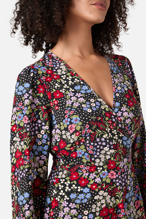 Ada 90's Floral Mini Wrap Dress
