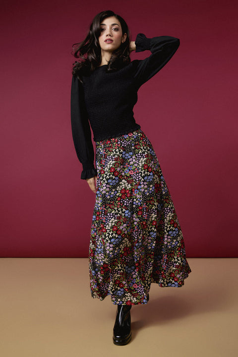 Ada 90's Floral Midi Skirt