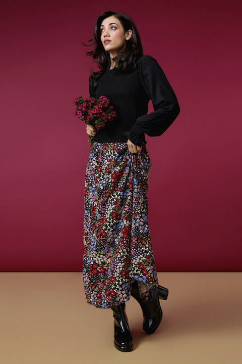 Ada 90's Floral Midi Skirt